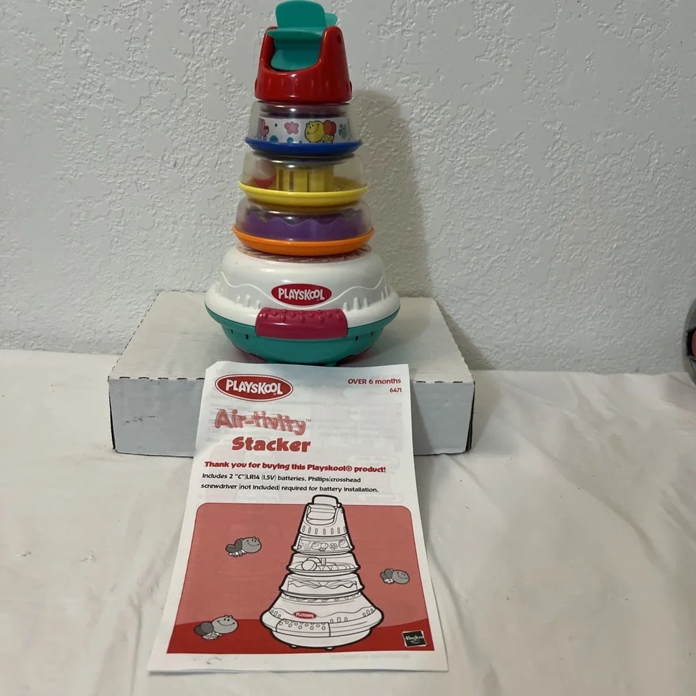 2002 Playskool Stacker Toy Complete Air-tivity Works 6471 VTG Manual Bein' Busy